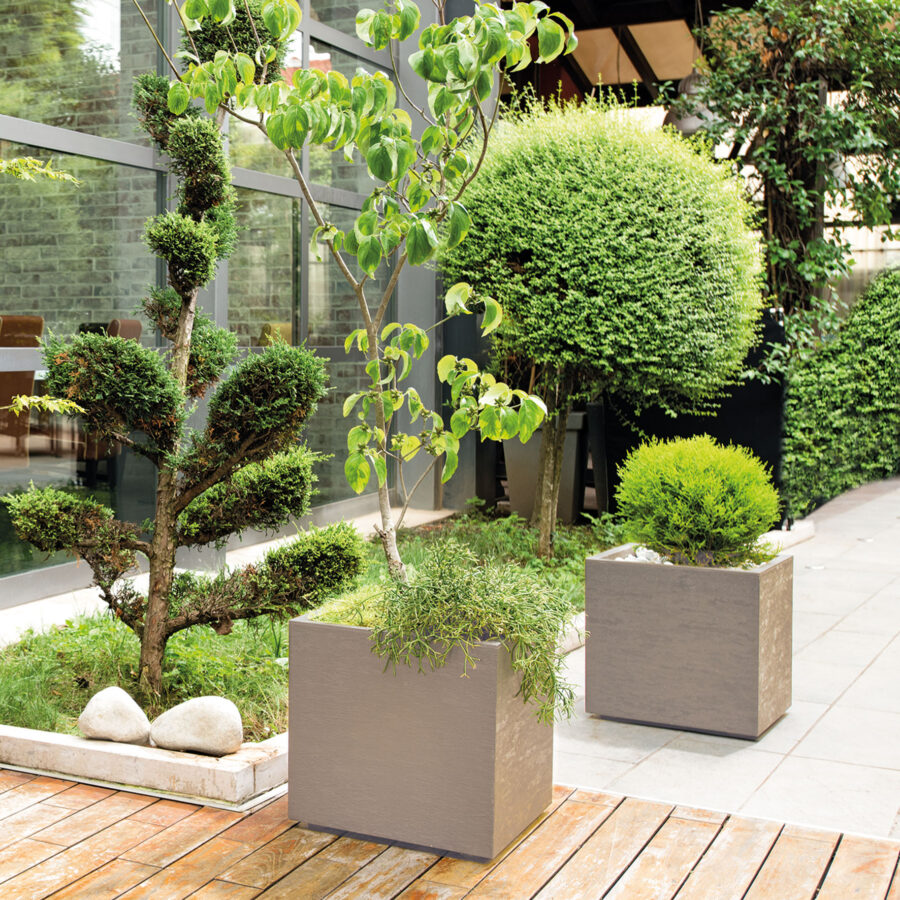 Cubo 39 cm Gravity taupe à réserve d'eau